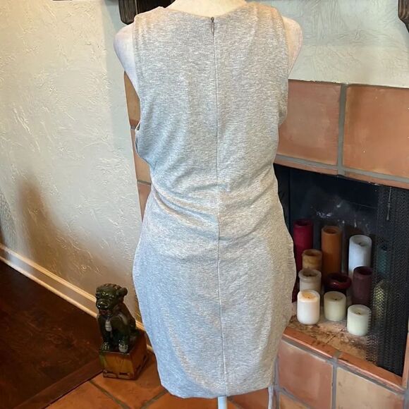 By Egreis Heathered Gray Sleeveless Side Scrunch Mini Dress, M! - Picture 5 of 9